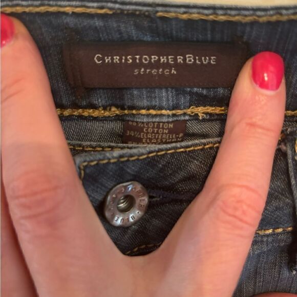 Christopher Blue Stretch Jeans Shorts size 10 - Picture 3 of 5